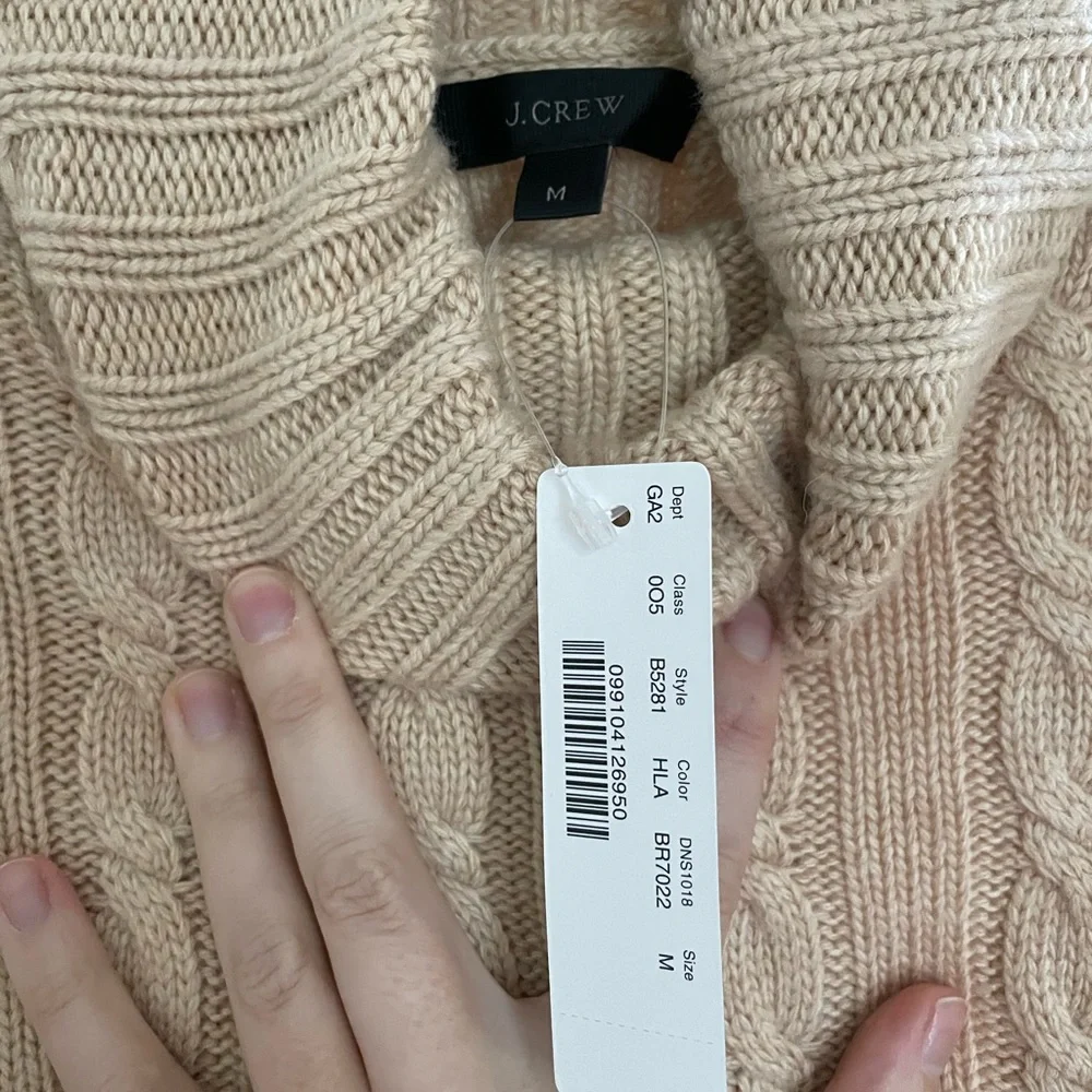 Women’s J. Crew Turtleneck Cableknit Sweater - Picture 2 of 3